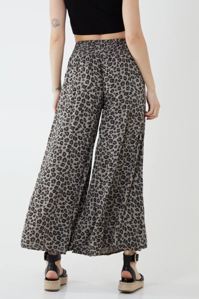 Leopard Print Satin Wide Leg Trousers  Misspap Australia