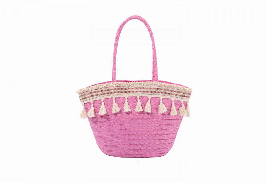 Straw discount tassel bag