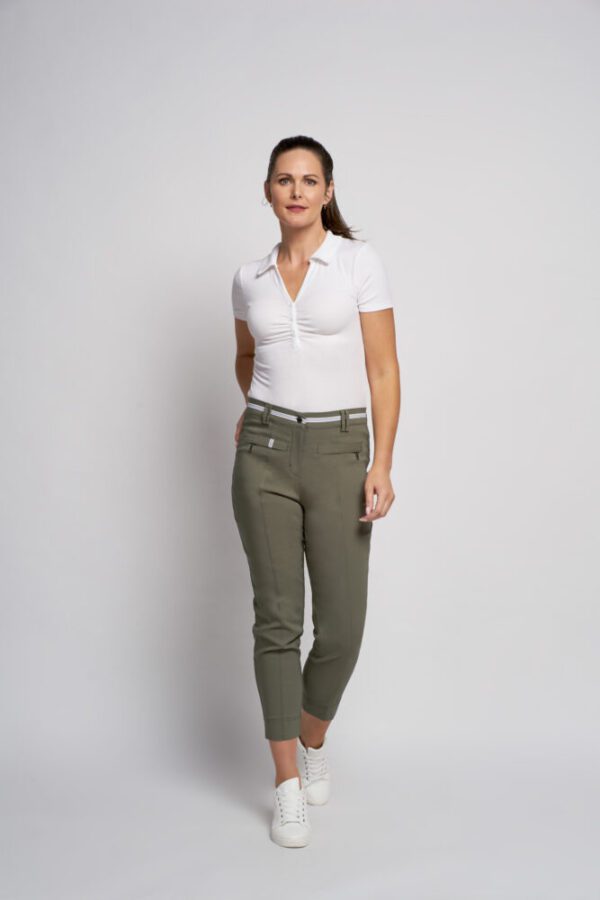 Pinns 378CT Khaki Ankle Grazer Trousers