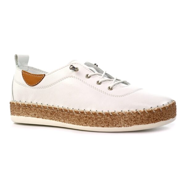 Lunar Evie White Leather Plimsolls - Image 8