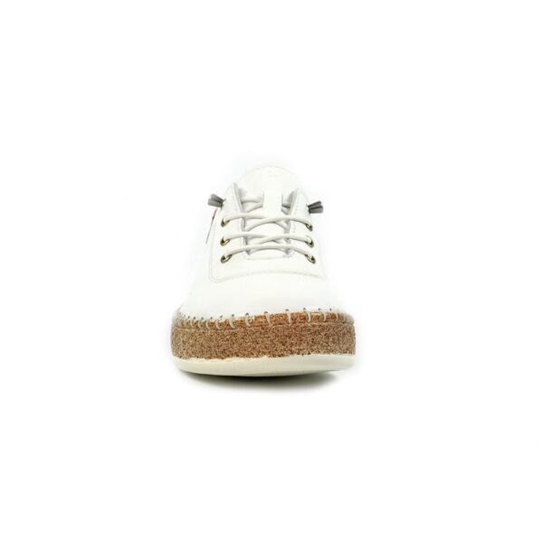 Lunar Evie White Leather Plimsolls - Image 7