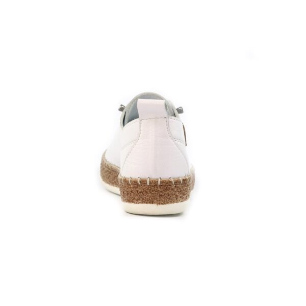 Lunar Evie White Leather Plimsolls - Image 6