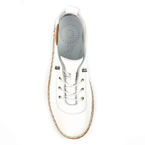 Lunar Evie White Leather Plimsolls - Image 4