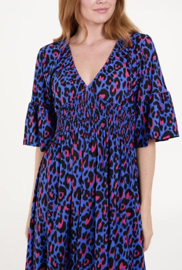 Brighton Animal Print V Neck Dress - Image 4