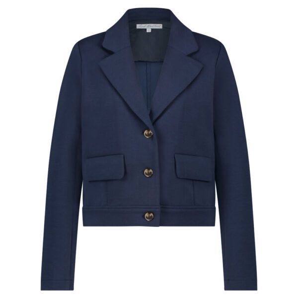 Red Button Skipper Scuba Jacket in Midnight Blue