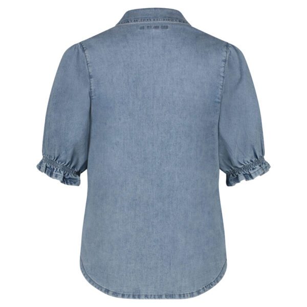 Red Button Victoria Denim Blouse - Light Stone - Image 2