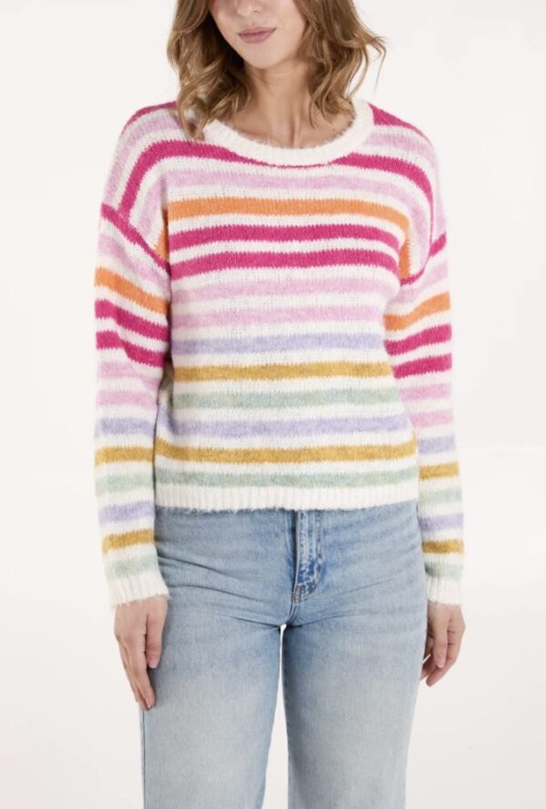 Sara Stripe R Neck Jumper