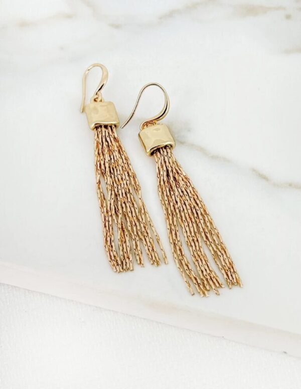 Envy 4355 Tassel Earrings in Gold & Silver - Image 2