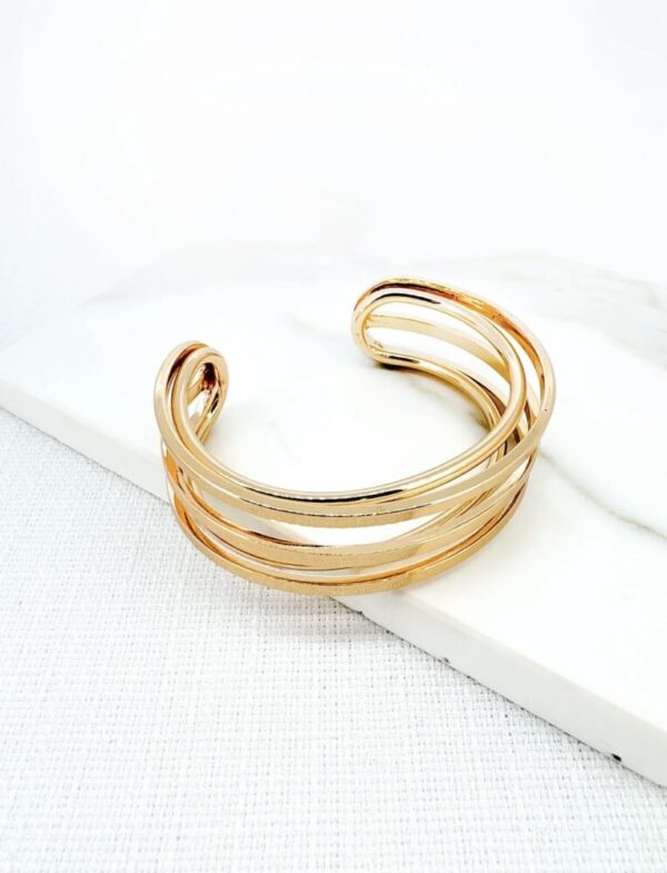 Envy 4402 Layer cuff bangle in Gold & Silver