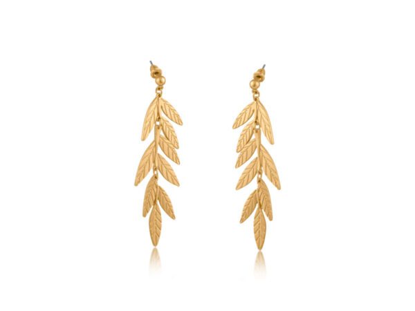 3312 Freaya Long Leaf Earrings