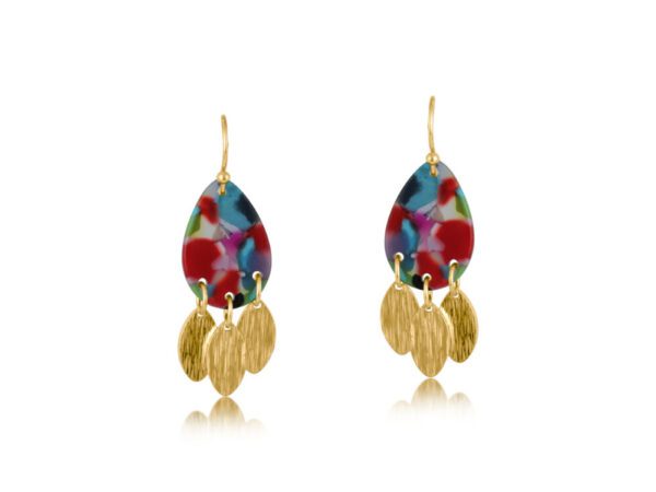 2966 Sophia Metal And Resin Dangle Earrings