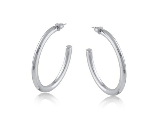 3252 Cassandra Oval Tube Hoop Earrings in Gold & Silver