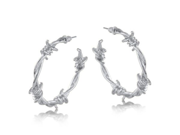 3280 Sylvana Barbwire Hoop Earrings