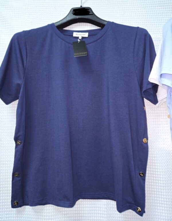 Iris Gold Button T-Shirt - Image 2