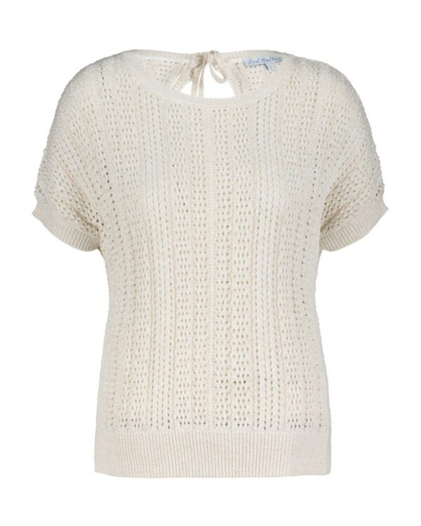 Red Button Jerry Lurex Ajour Jumper - Pearl & SummerSage - Image 4