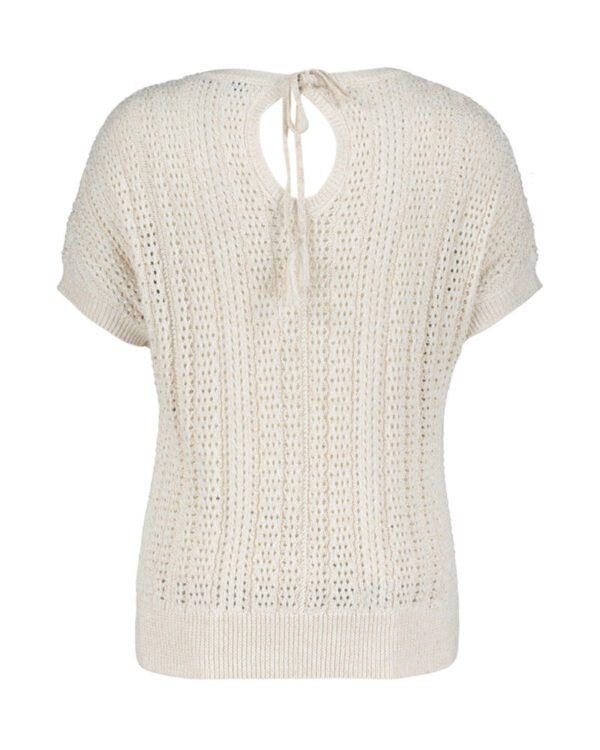 Red Button Jerry Lurex Ajour Jumper - Pearl & SummerSage - Image 2