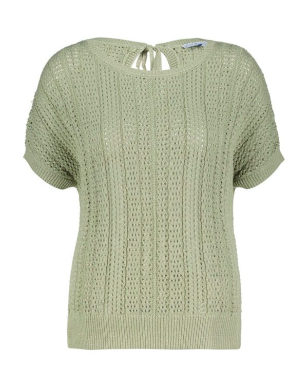 Red Button Jerry Lurex Ajour Jumper - Pearl & SummerSage - Image 6