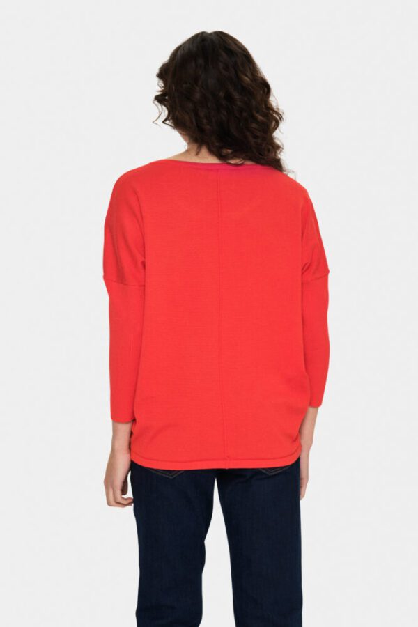 Saint Tropez Mila R Neck Pullover - Flame Scarlett - Image 7