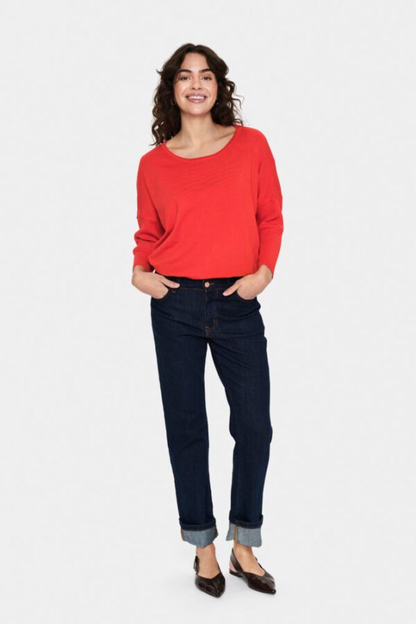 Saint Tropez Mila R Neck Pullover - Flame Scarlett - Image 6