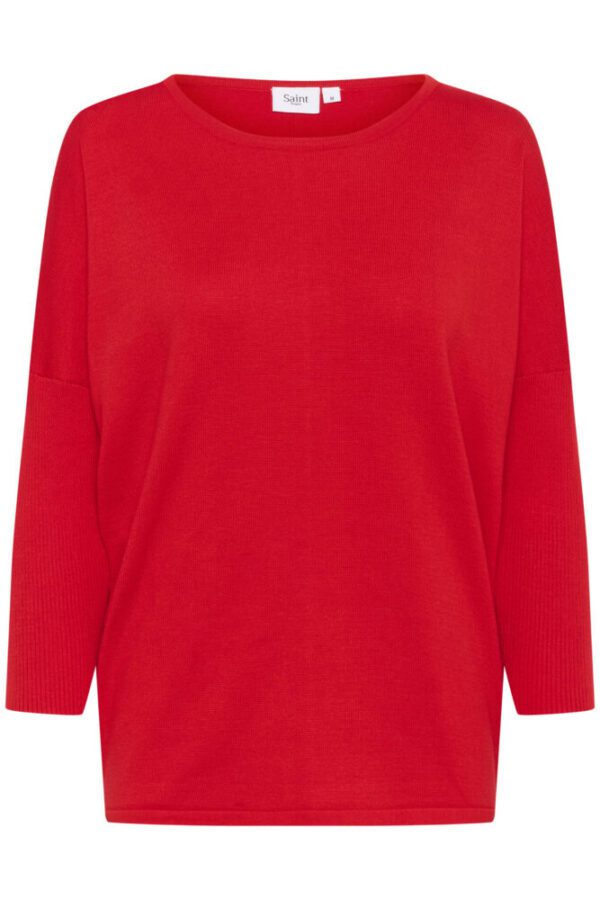 Saint Tropez Mila R Neck Pullover - Flame Scarlett - Image 3