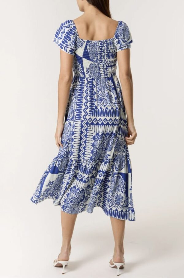 Brook Mixed Print Square Neck Midi Dress - Image 7