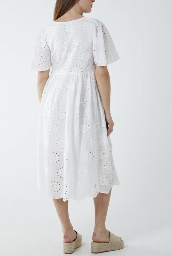 Gem Broderie Angel Sleeve Midi Dress - Image 3